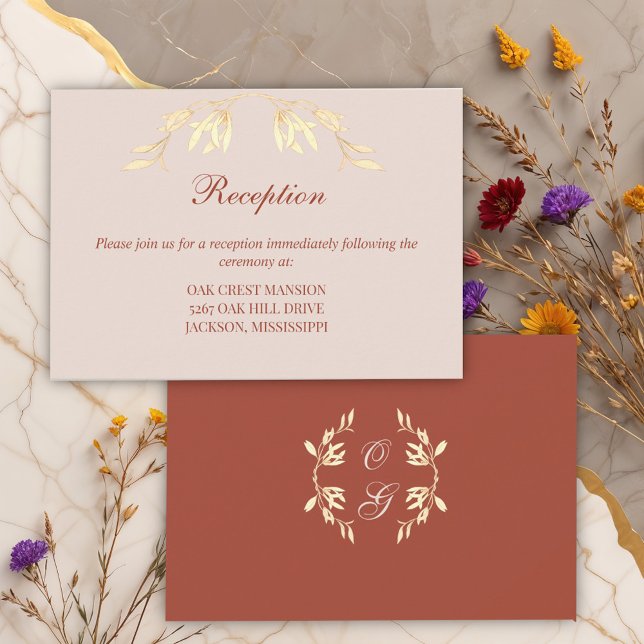 Carte D'accompagnement Réception De Mariage Rustique Florale Intemporelle (Créateur téléchargé)