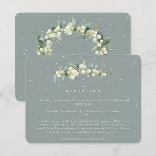 Carte D'accompagnement Réception de mariage Seafoam Snowberry+Eucalyptus