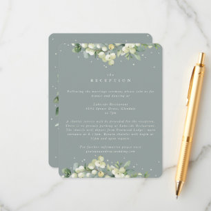 Carte D'accompagnement Réception de mariage Seafoam Snowberry+Eucalyptus