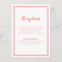 Réception De Mariage Simple Cadre Coral Blanc