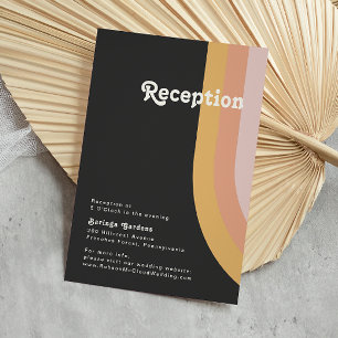 Carte D'accompagnement Réception de mariage sombre et moderne Retro 70's 
