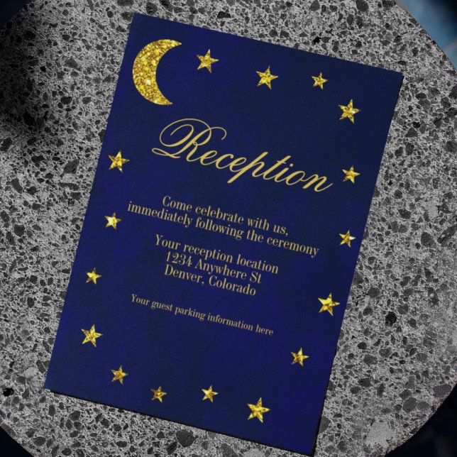 Carte D'accompagnement Réception de mariage sous le ciel nocturne céleste (Créateur téléchargé)