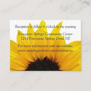Carte D'accompagnement Réception de mariage Sunflower Navy