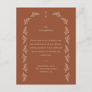 Carte D'accompagnement Réception de mariage terracotta minimaliste boho a