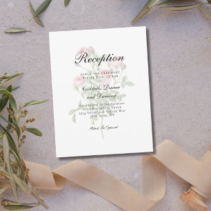 Carte D'accompagnement Réception de mariage traditionnel avec roses roses