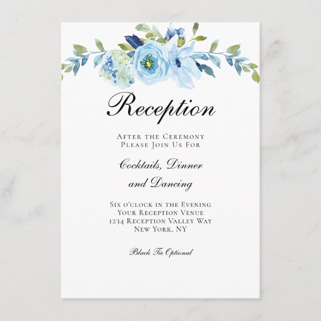 Carte D'accompagnement Réception de mariage traditionnelle florale verte  (Devant)