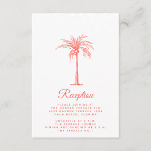 Carte D'accompagnement Réception de mariage tropical sur la plage avec pa