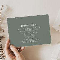 Réception De Mariage Vert Formelle Minimaliste