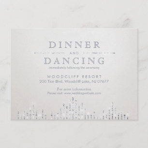 Carte D'accompagnement Réception de mariage vintage art déco en argent gl