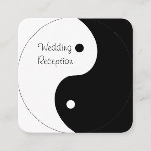 Carte D'accompagnement Réception De Mariage Yin Yang Noir Et Blanc