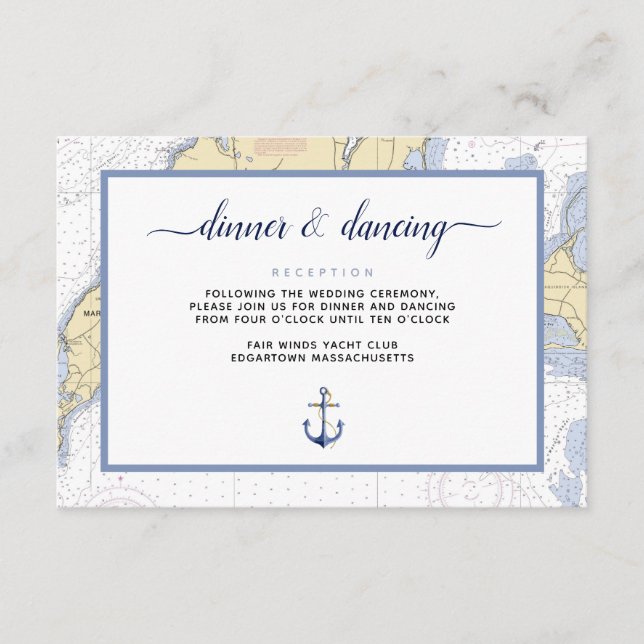 Carte D'accompagnement Réception d'événements de Martha Nautical haut de  (Devant)