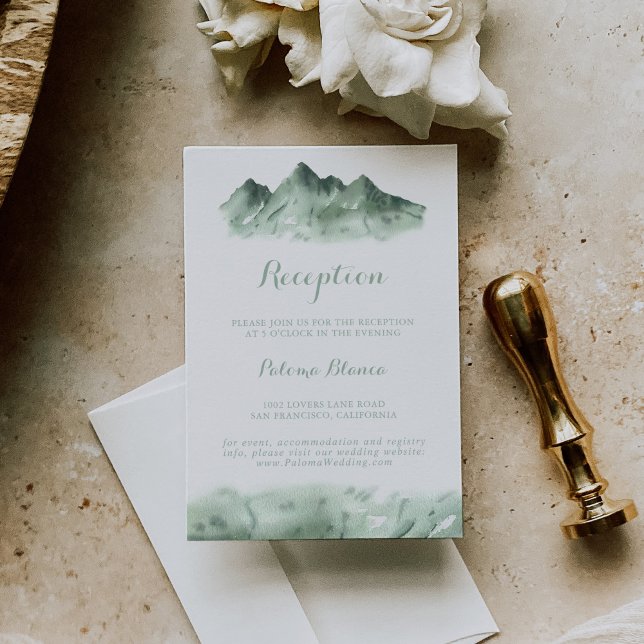 Carte D'accompagnement Réception du Mariage campagnard de Green Mountain (Créateur téléchargé)