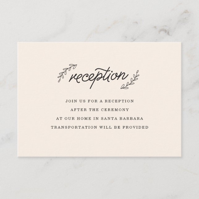 Carte D'accompagnement Réception fleur sauvage (Devant)