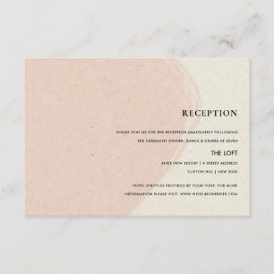 CARTE D'ACCOMPAGNEMENT RÉCEPTION MODERNE ABSTRAITE, SOFT BLUSH ROSE KRAFT