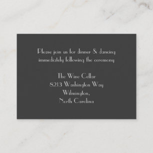Carte D'accompagnement Réception Monogramme Gris Moderne Plaques d'insert