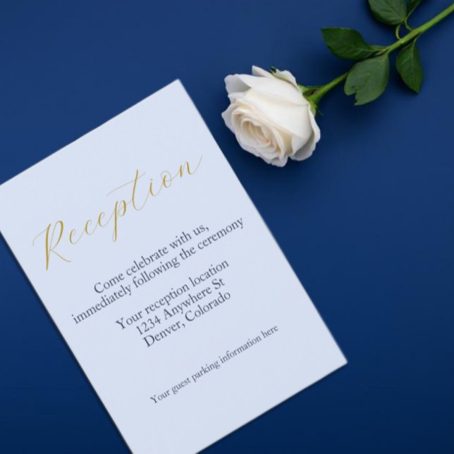 Carte D'accompagnement Réception Opulente De Mariage Bleu (Créateur téléchargé)