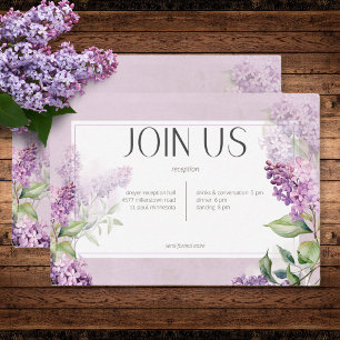 Carte D'accompagnement Réception Rustique Romantique Purple & Sage Lilacs