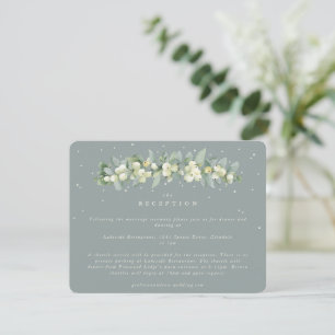 Carte D'accompagnement Réception Seafoam Snowberry+Eucalyptus Garland
