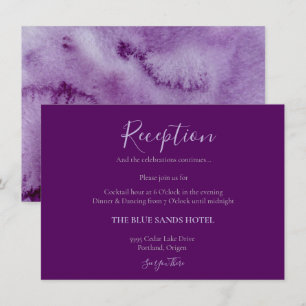 Carte D'accompagnement Réception Ultra Violet de couleur lavande élégante