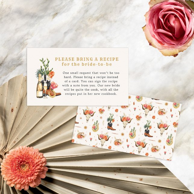 Carte D'accompagnement Recette Bohème Occidentale (Western Boho Recipe Enclosure Card by Painted Paperie
)
