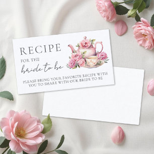 Carte D'accompagnement Recette de Baby Shower Floral