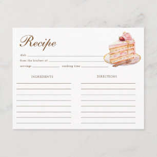 Carte D'accompagnement Recette de Baby Shower High Tea Pastel