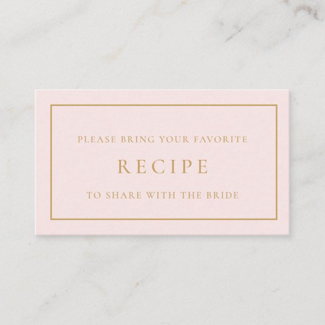 Carte D'accompagnement Recette de Baby Shower Petals and Prosecco  (Devant)