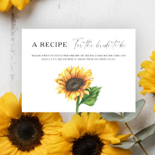 Carte D'accompagnement Recette de baby shower tournesol pour la future ma