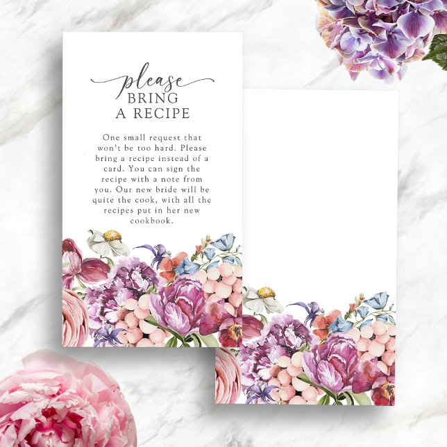 Carte D'accompagnement Recette de Bring Coloré (Colorful Jewel Tone Bring A  Recipe Enclosure Card by Painted Paperie
)