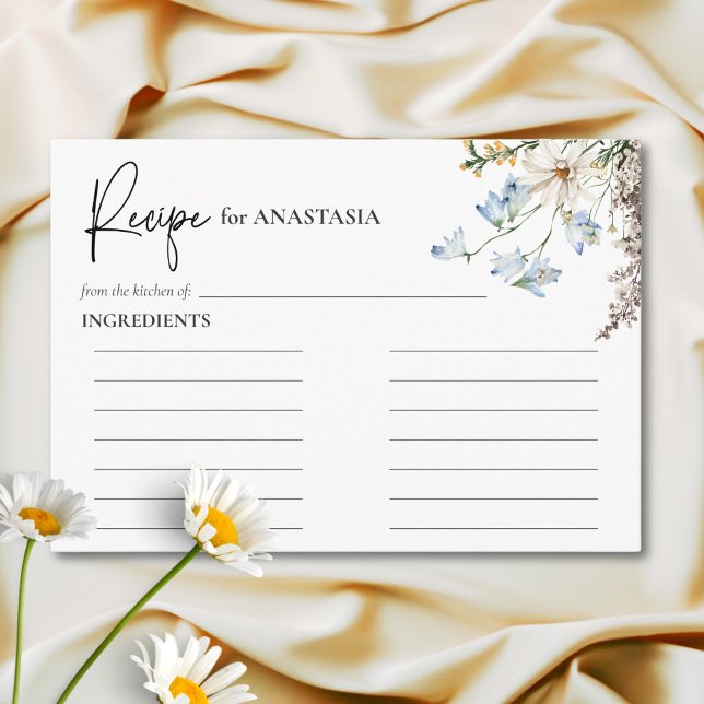 Carte D'accompagnement Recette de douche aux fleurs sauvages et marguerit (Créateur téléchargé)