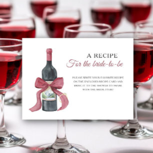 Carte D'accompagnement Recette de douche nuptiale au vin pour la future m