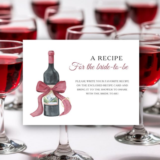 Carte D'accompagnement Recette de douche nuptiale au vin pour la future m (Créateur téléchargé)