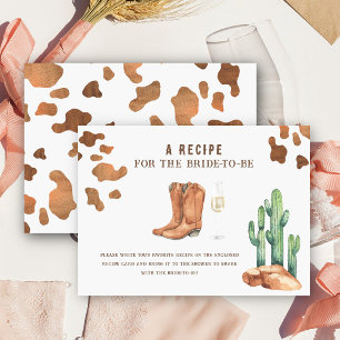 Carte D'accompagnement Recette de douche nuptiale cowboy pour la future m