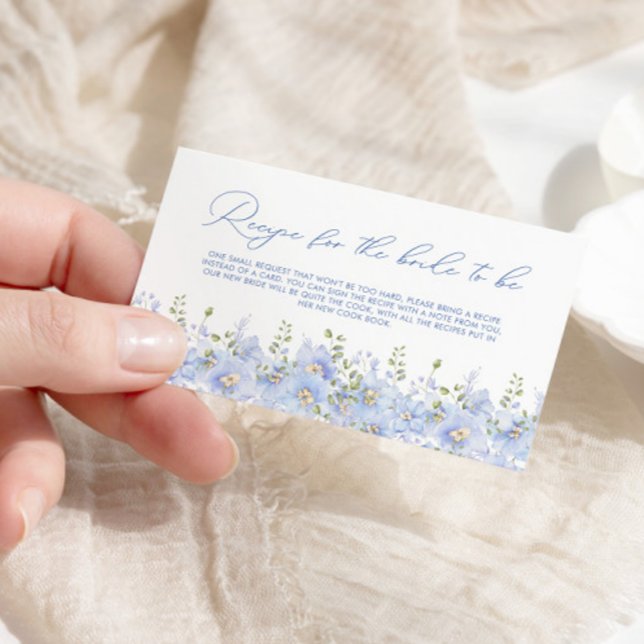 Carte D'accompagnement Recette de Fête des mariées florale bleu-vert Dust (Créateur téléchargé)