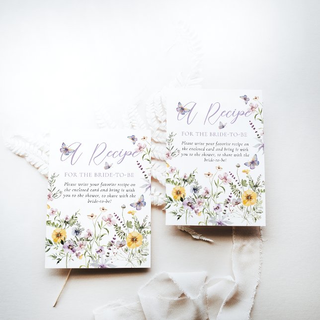 Carte D'accompagnement Recette de Fête des mariées florale violet de papi (Créateur téléchargé)