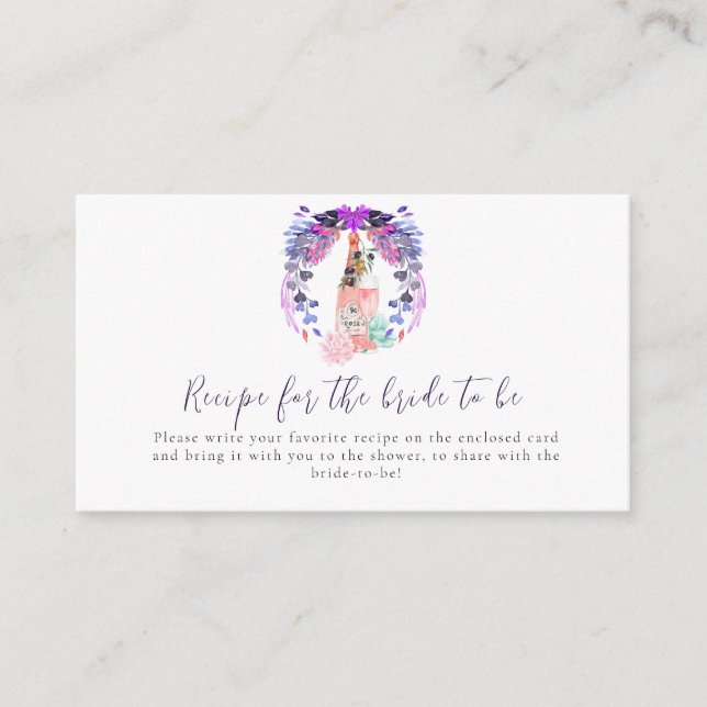 Carte D'accompagnement Recette de Fête des mariées moderne Petals & Prose (Devant)
