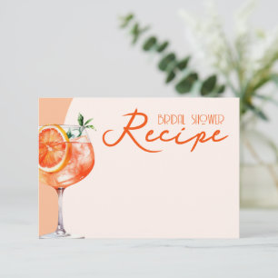 Carte D'accompagnement Recette de Fête des mariées Orange Aperol Spritz