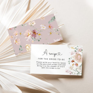 Carte D'accompagnement Recette de fleurs sauvages élégantes pour la futur