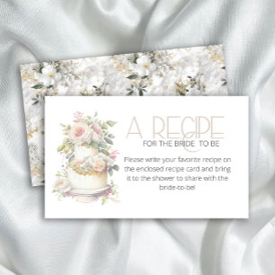 Carte D'accompagnement Recette de gâteau de mariage à l'aquarelle pour la