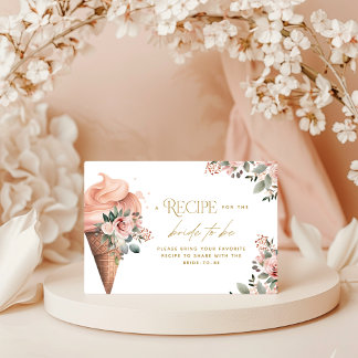 Carte D'accompagnement Recette de glace à la cuillère pour une baby showe