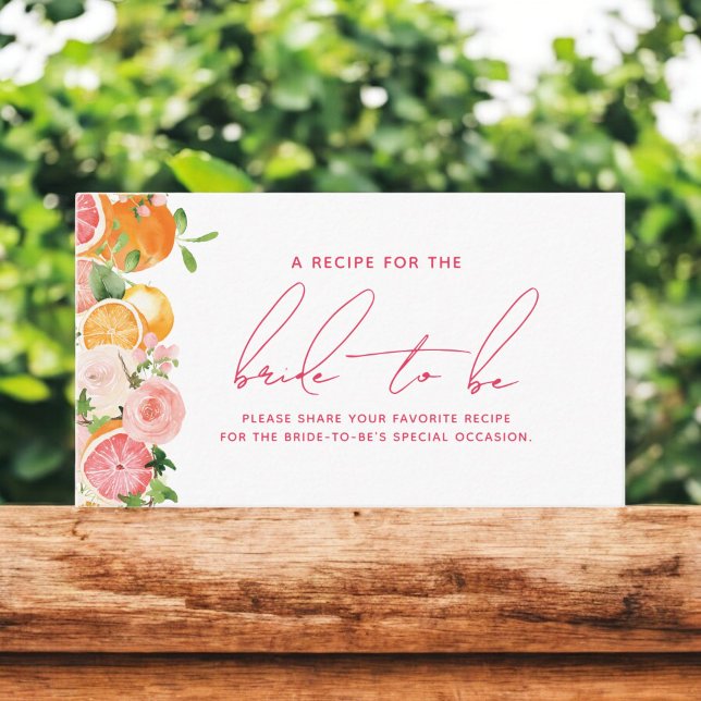 Carte D'accompagnement Recette de Main Squeeze Citrus pour la future mari (Créateur téléchargé)
