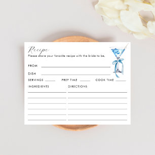Carte D'accompagnement Recette de Martini Bleu Double Face pour Enterreme