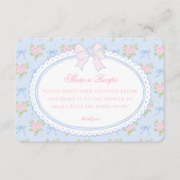 Recette de partage floral fantaisie vintage bleu