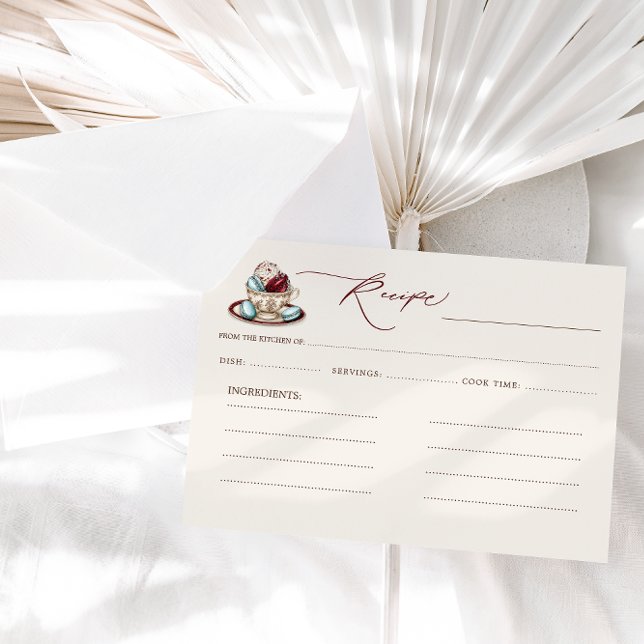 Carte D'accompagnement Recette Fête des mariées Tea Party (Créateur téléchargé)