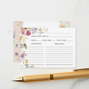 Carte D'accompagnement Recette fleur sauvage de Fête des mariées Boho