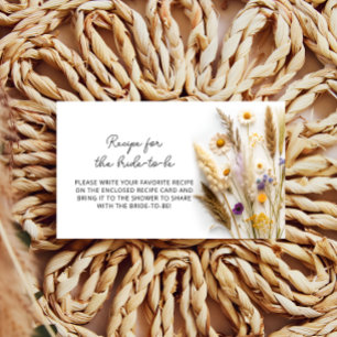 Carte D'accompagnement Recette fleur sauvage pour l'épouse à être