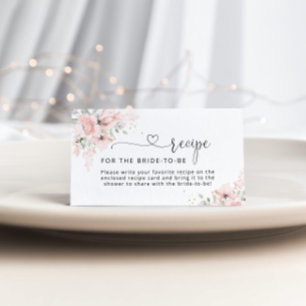 Carte D'accompagnement Recette florale floue pour que la mariée soit ence