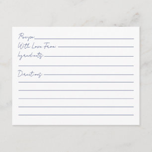 Carte D'accompagnement Recette Marine et Fête des mariées blanche