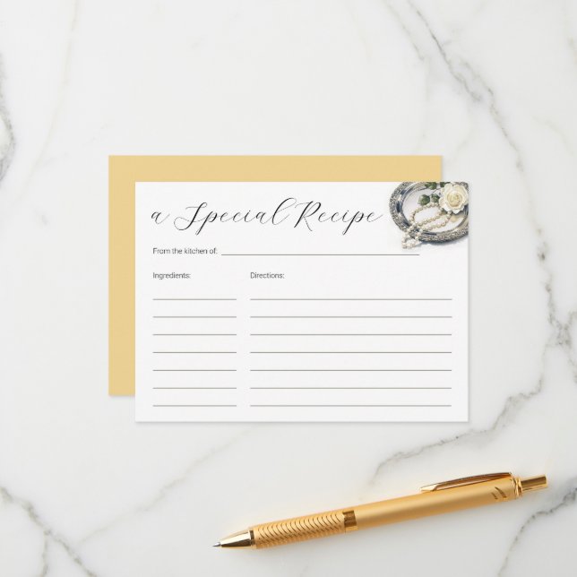 Carte D'accompagnement Recette Perles et Fêtes des mariées Roses (Devant/Arrière en situation)