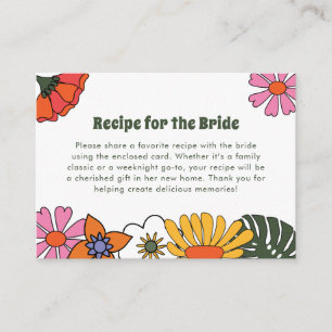 Carte D'accompagnement Recette pour la mariée Boho Super Floral coloré